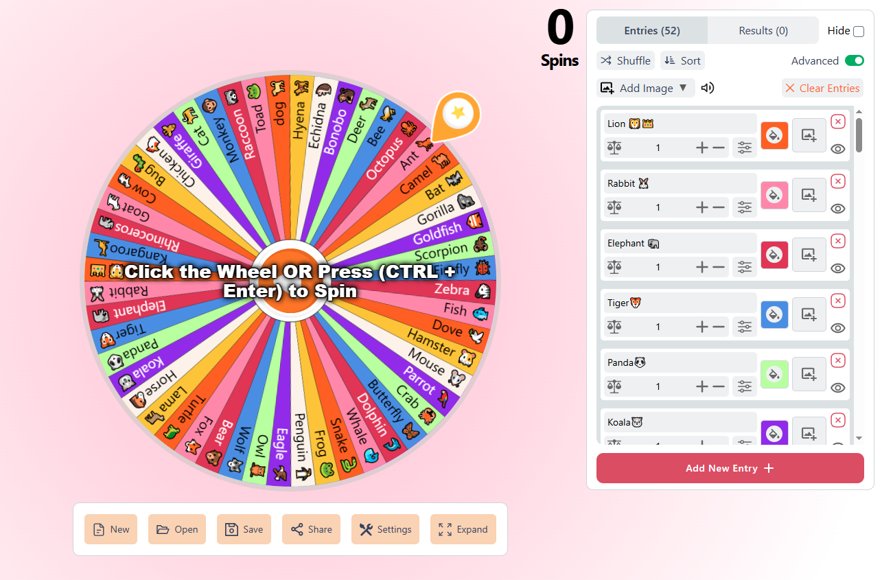 spin animal wheel
