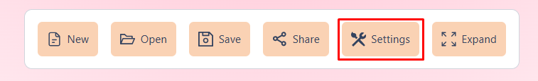 settings option