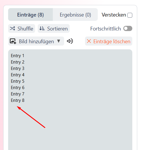Add entries in wheelspinnerx