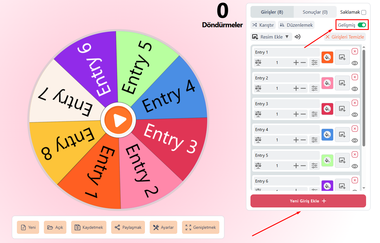 Add entries in wheelspinnerx