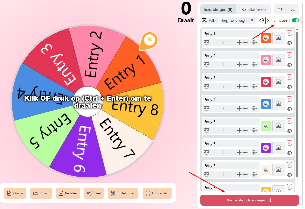 Add entries in wheelspinnerx